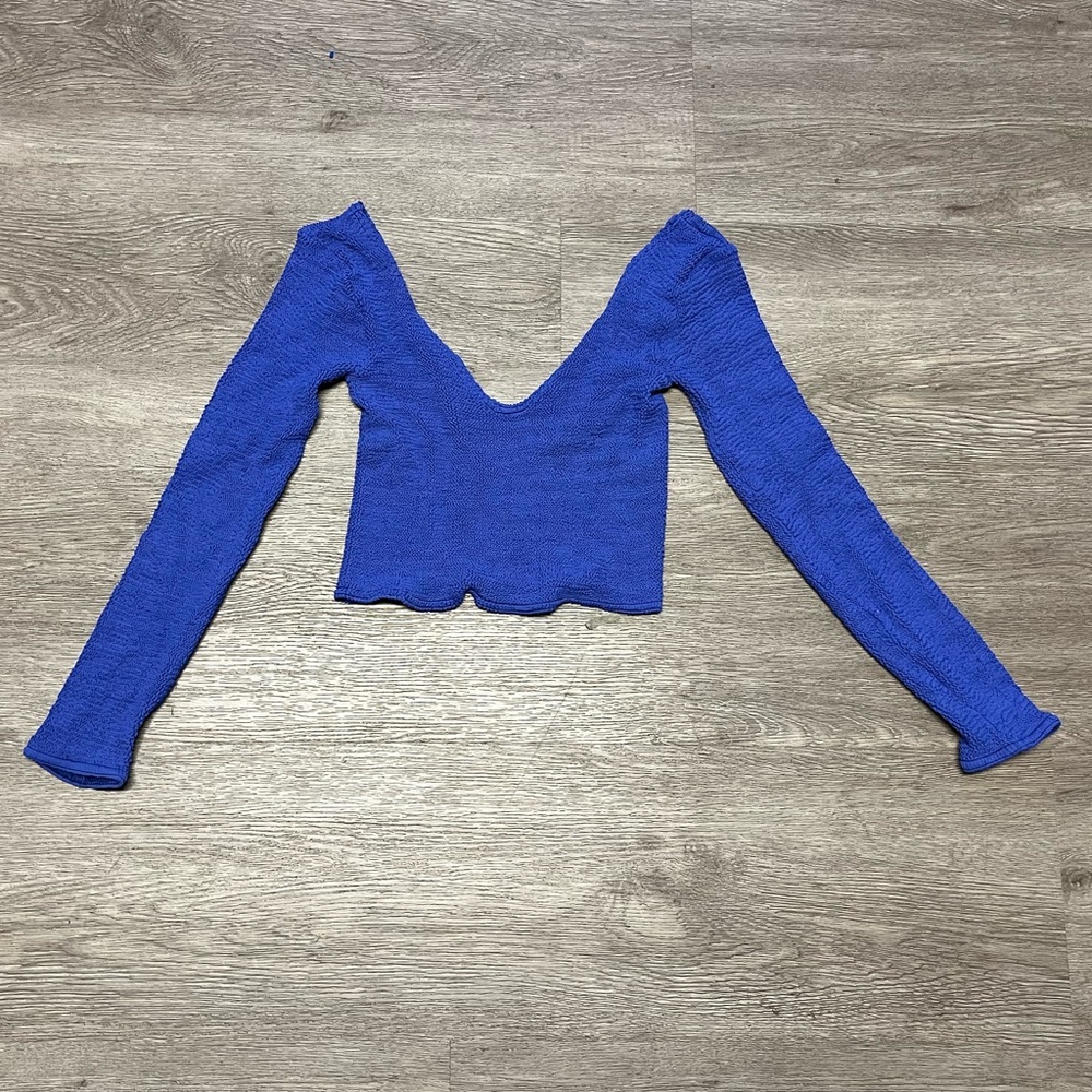 Vintage Hunza G Blue Swimwear Top